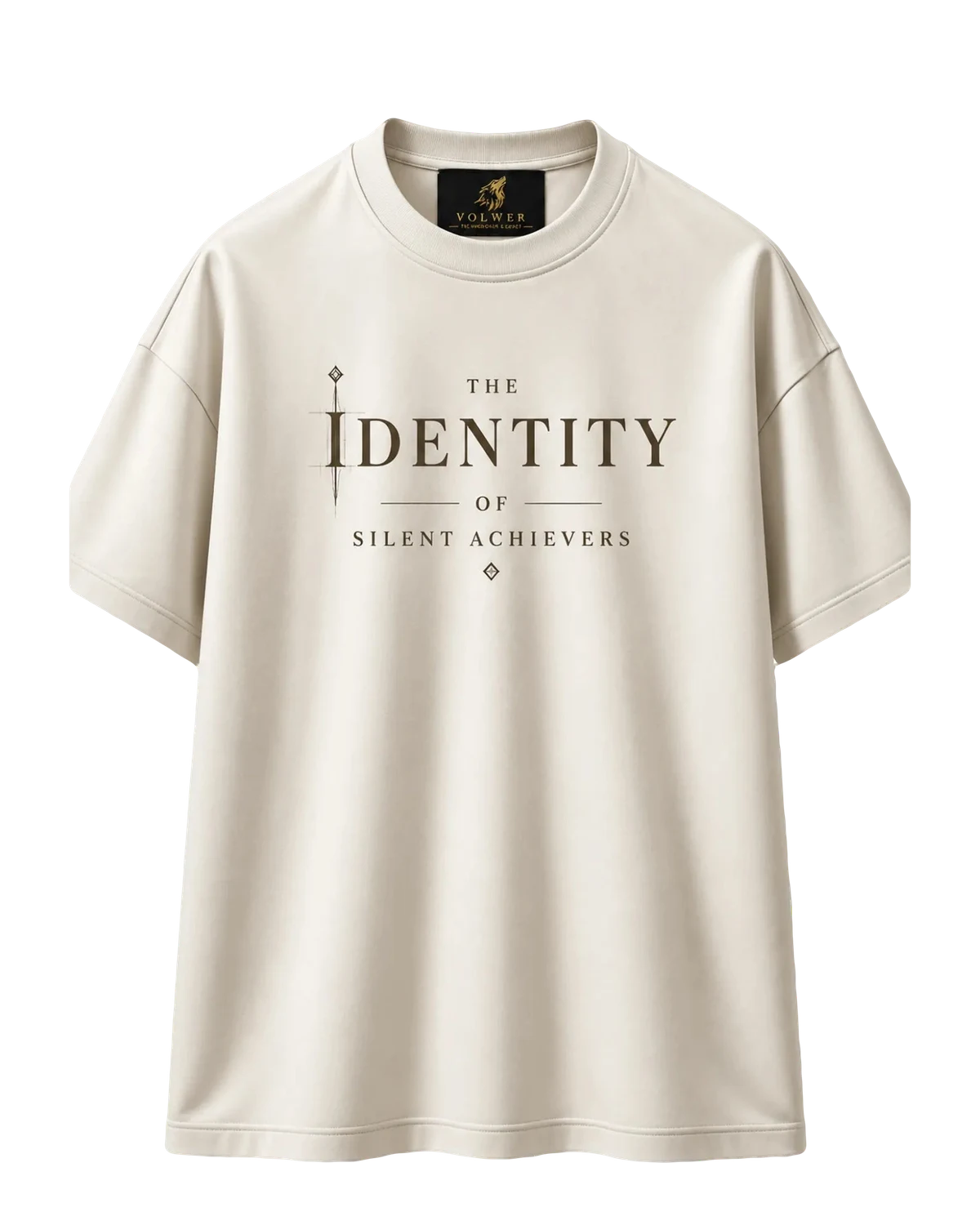 VOLWER Ivory Identity Oversized Round Neck T-Shirt