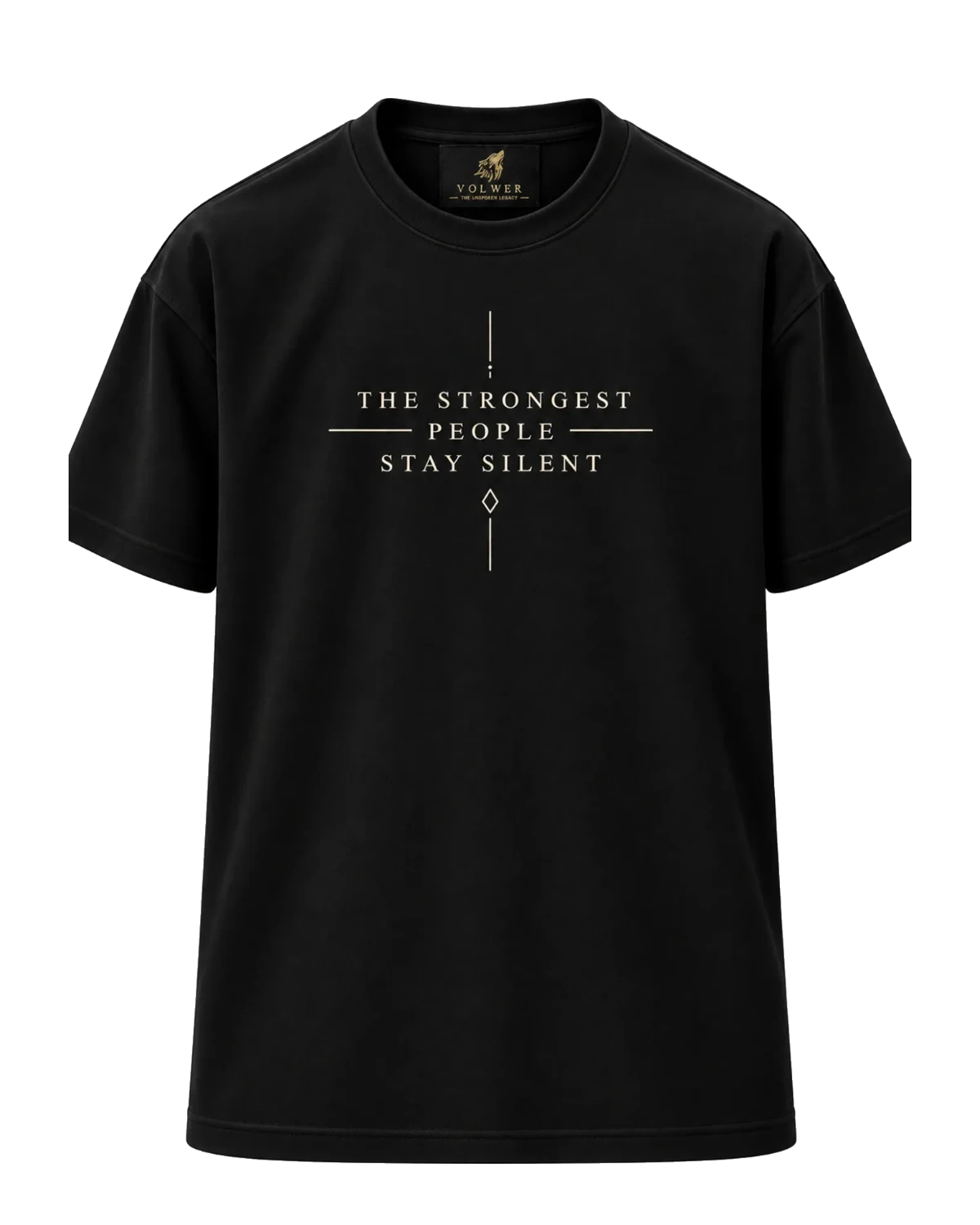 VOLWER Classic Black Silent Oversized Round Neck T-Shirt