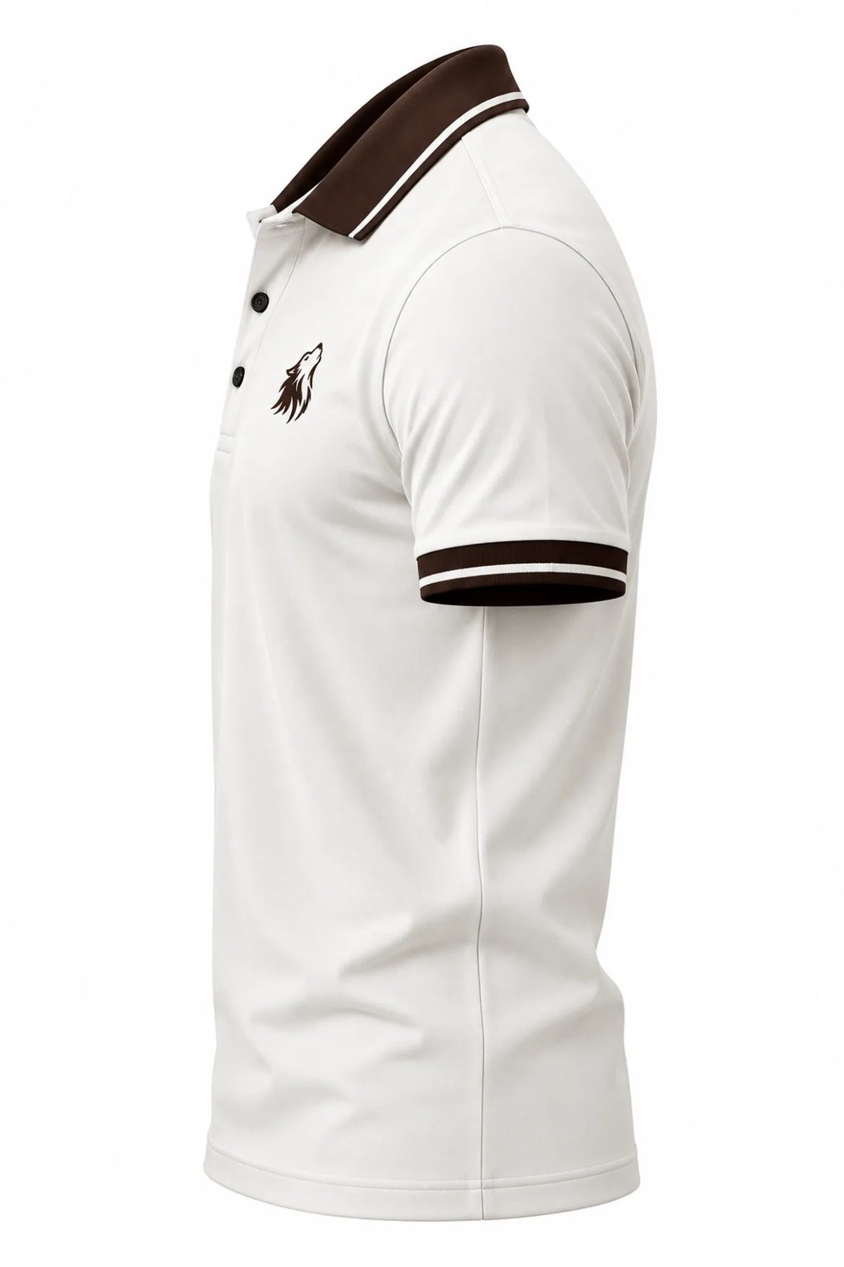 VOLWER Ivory and Brown polo opposite side size XXL