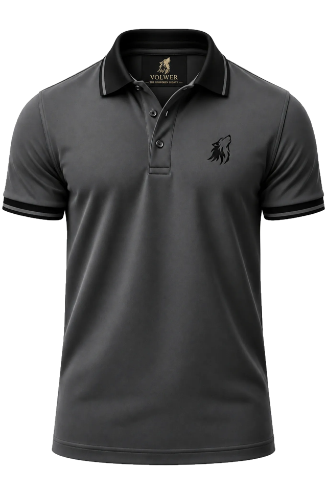 Volwer charcoal front polo