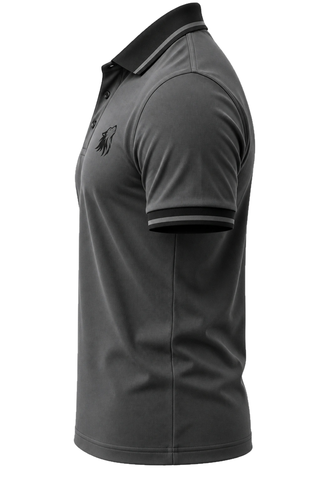 Volwer charcoal polo side view