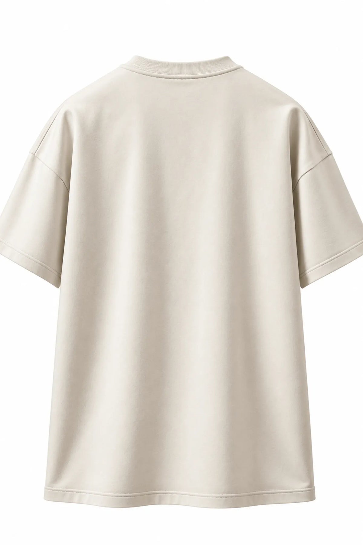 VOLWER Ivory Identity Oversized Round Neck T-Shirt detail 1