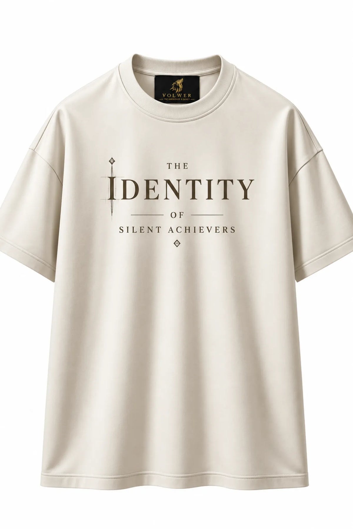 VOLWER Ivory Identity Oversized Round Neck T-Shirt