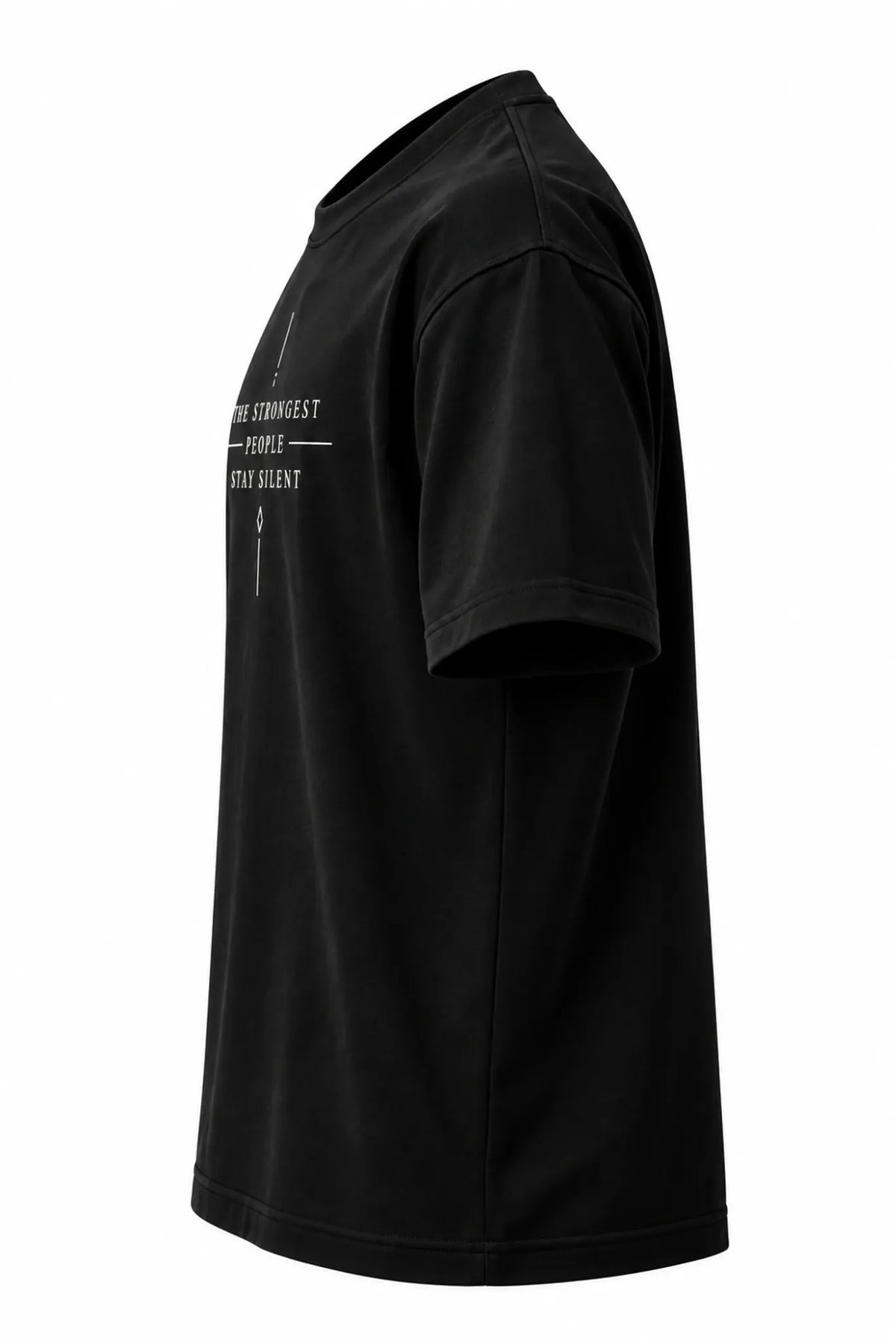 VOLWER Classic Black Silent Oversized Round Neck T-Shirt detail 1