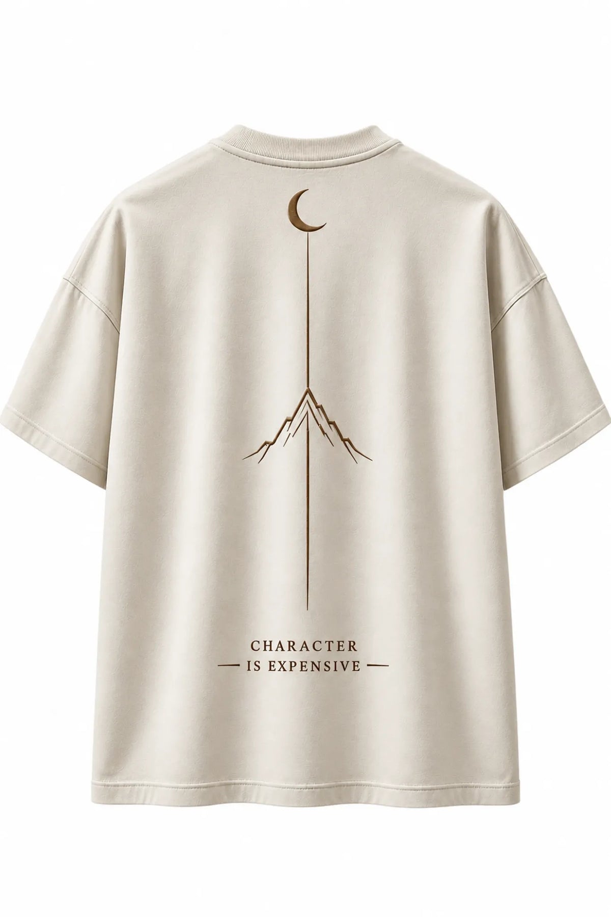 VOLWER Ivory Wolf Oversized Round Neck T-Shirt detail 1