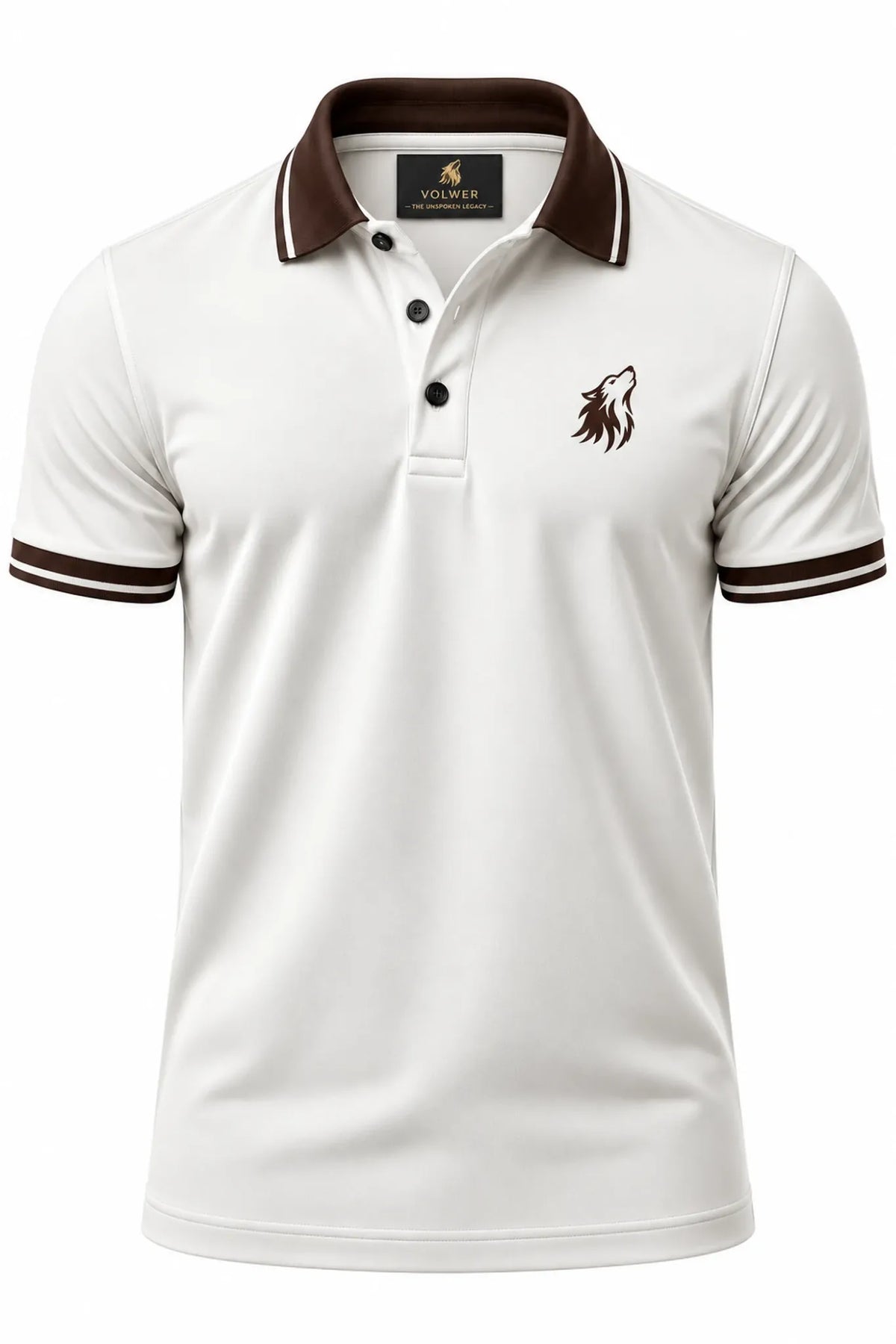 VOLWER Ivory and Brown polo front size XXL